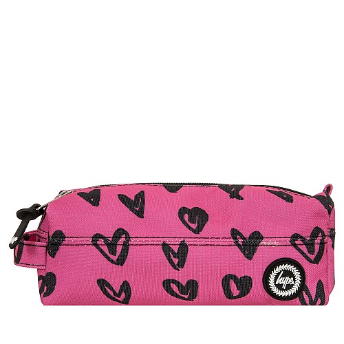 Unisex Κασετίνα HYPE με Τύπωμα Καρδιές Scribble Hearts
