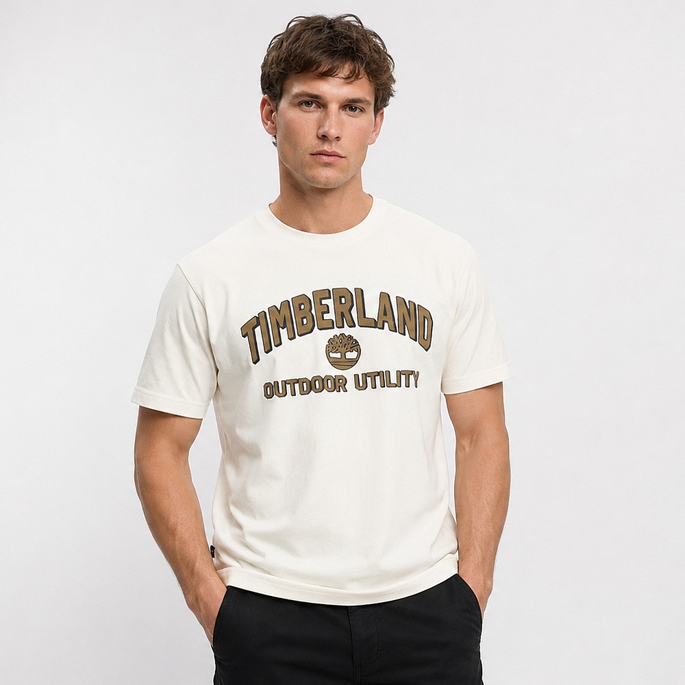 Ανδρική Μπλούζα Κοντομάνικη με Logo Print TIMBERLAND