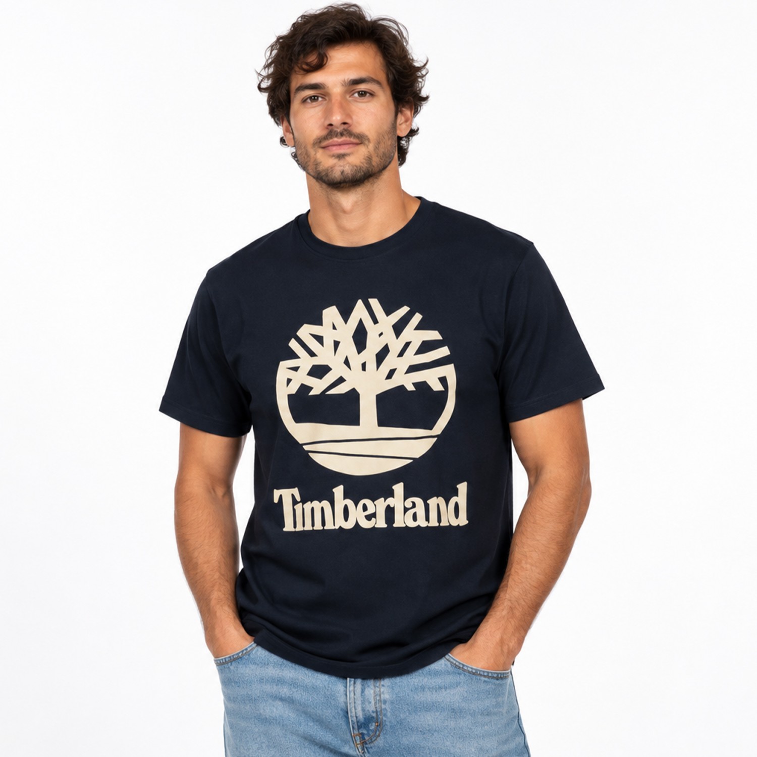 Ανδρική Μπλούζα Κοντομάνικη με Big Logo TIMBERLAND