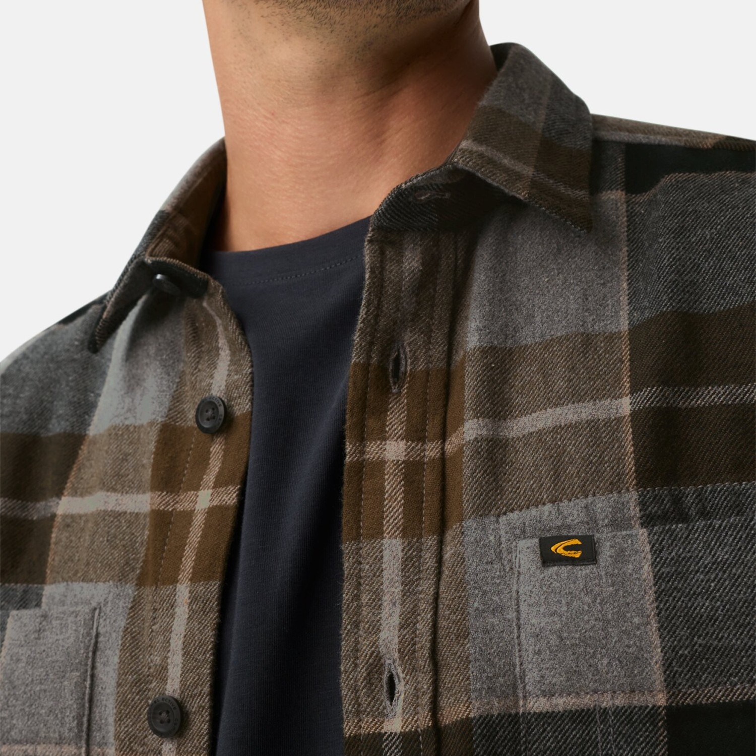 Ανδρικό Πουκάμισο Flannel Καρό Μακρυμάνικο CAMEL ACTIVE Ανδρικό Πουκάμισο Flannel Καρό Μακρυμάνικο CAMEL ACTIVE
