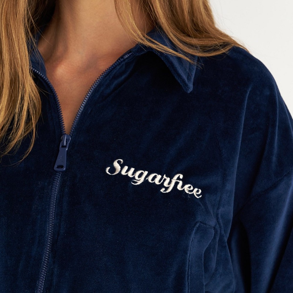 Γυναικεία Cropped Ζακέτα με Φερμουάρ SUGARFREE
