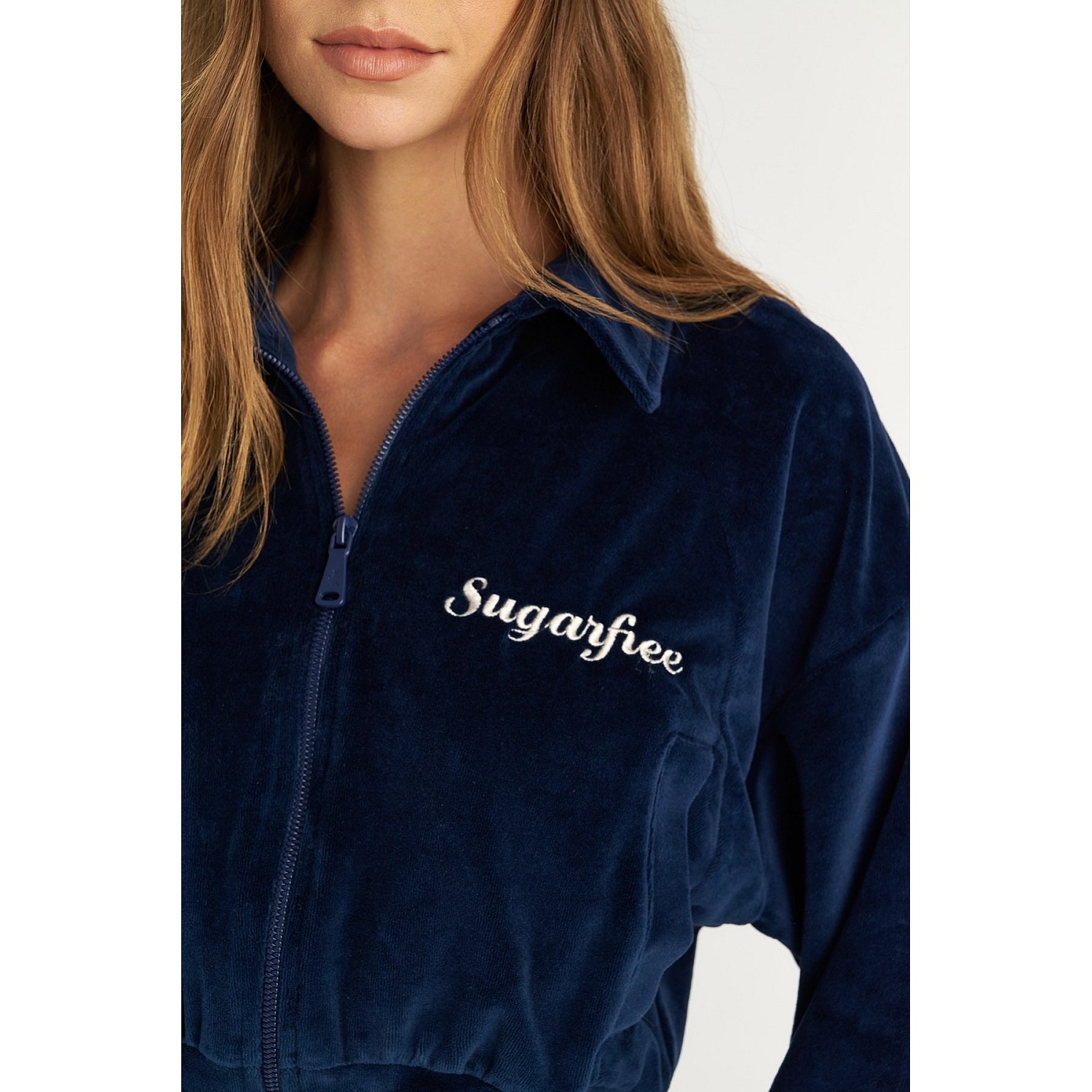 Γυναικεία Cropped Ζακέτα με Φερμουάρ SUGARFREE