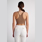Γυναικείο Αμάνικο Crop Top με Ριπ Υφή SUGARFREE