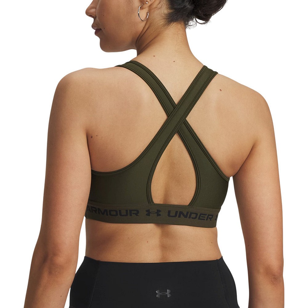 Under Armour Crossback Mid Bra Γυναικείο Μπουστάκι Φούξια με Επένδυση 1361034-659