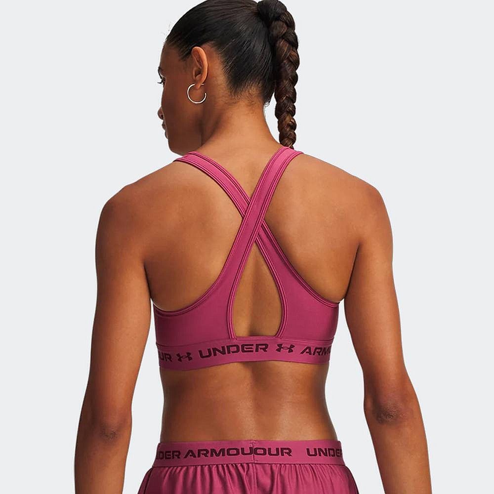 Under Armour Crossback Mid Bra Γυναικείο Μπουστάκι Φούξια με Επένδυση 1361034-659