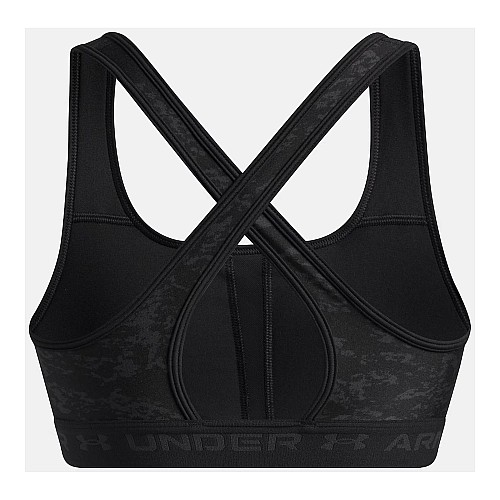 Under Armour Crossback Mid Print Γυναικείο Μπουστάκι Μωβ 1361042-659