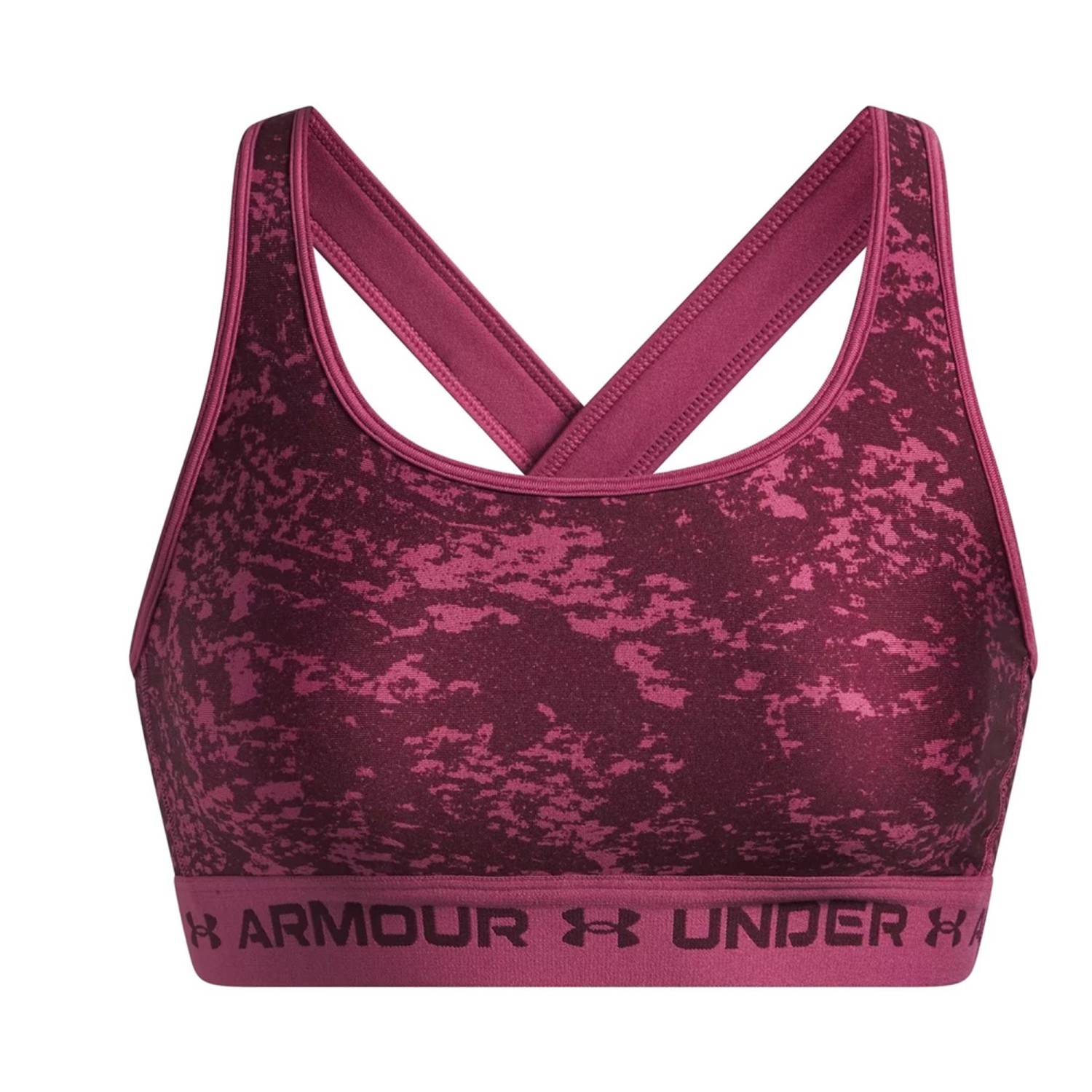 Under Armour Crossback Mid Print Γυναικείο Μπουστάκι Μωβ 1361042-659