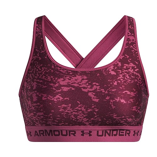 Under Armour Crossback Mid Print Γυναικείο Μπουστάκι Μωβ 1361042-659