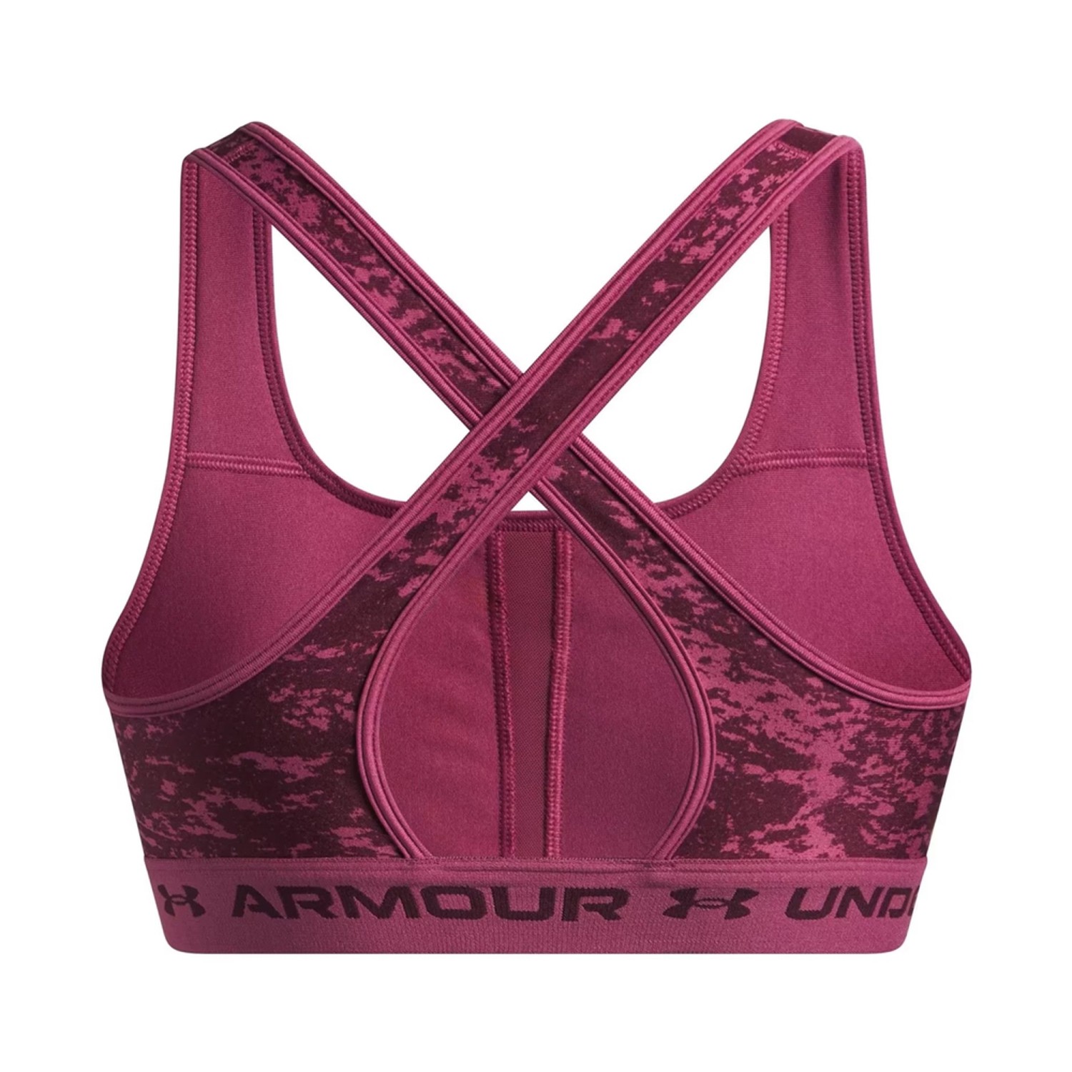 Under Armour Crossback Mid Print Γυναικείο Μπουστάκι Μωβ 1361042-659