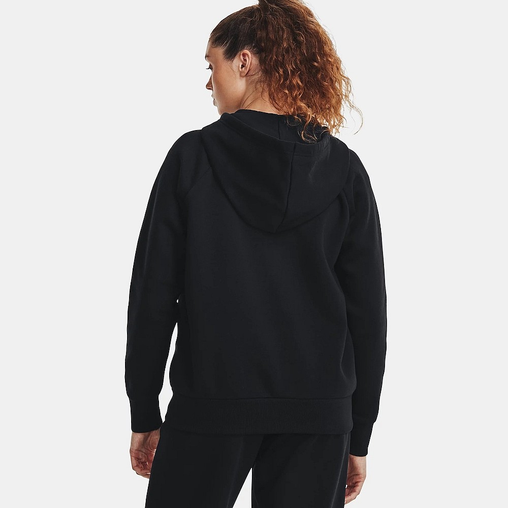 (W) Under Armour Rival Fleece Jaket Hoodie Zip-Up Warna Solid 1379497-012