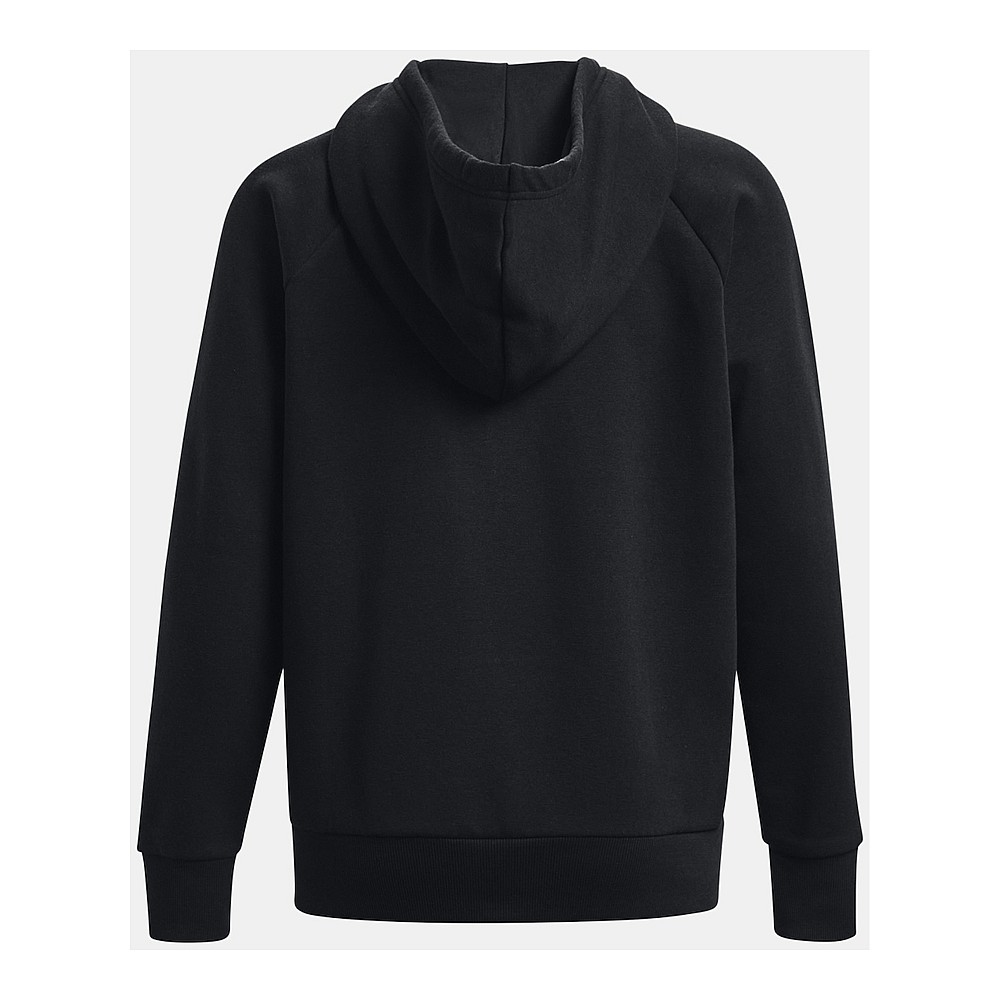(W) Under Armour Rival Fleece Jaket Hoodie Zip-Up Warna Solid 1379497-012