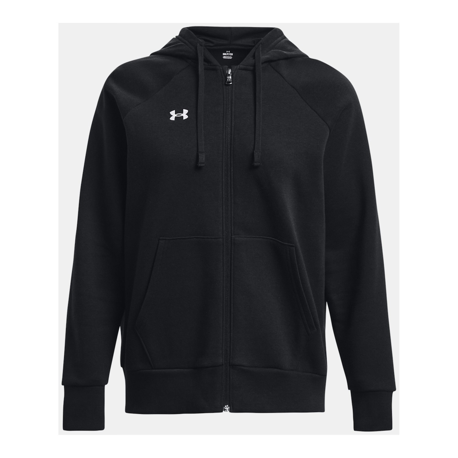 (W) Under Armour Rival Fleece Jaket Hoodie Zip-Up Warna Solid 1379497-012