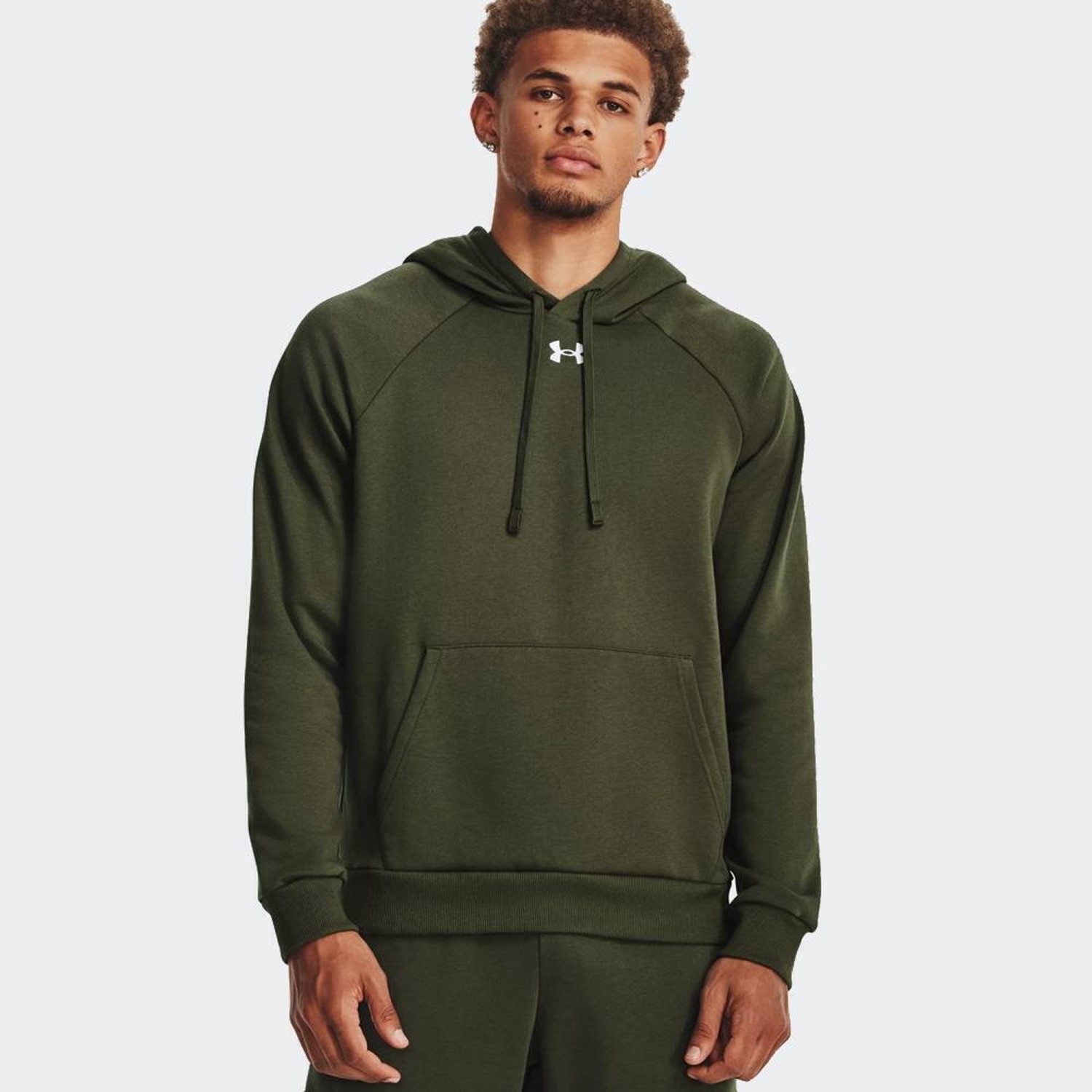 Under Armour Rival Φούτερ με Κουκούλα Grey 1379757-025