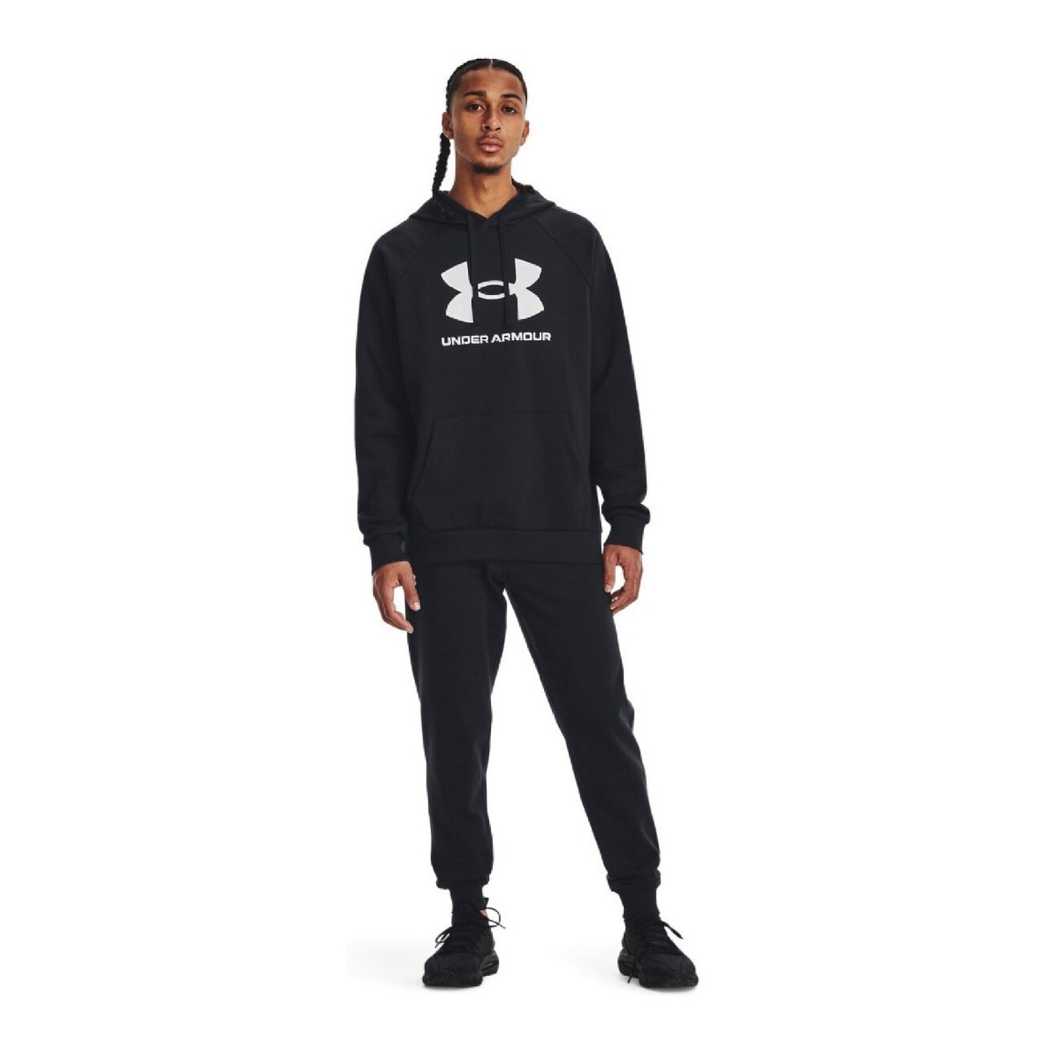 Under Armour RIVAL Φούτερ με Κουκούλα Μαύρο 1379758-001