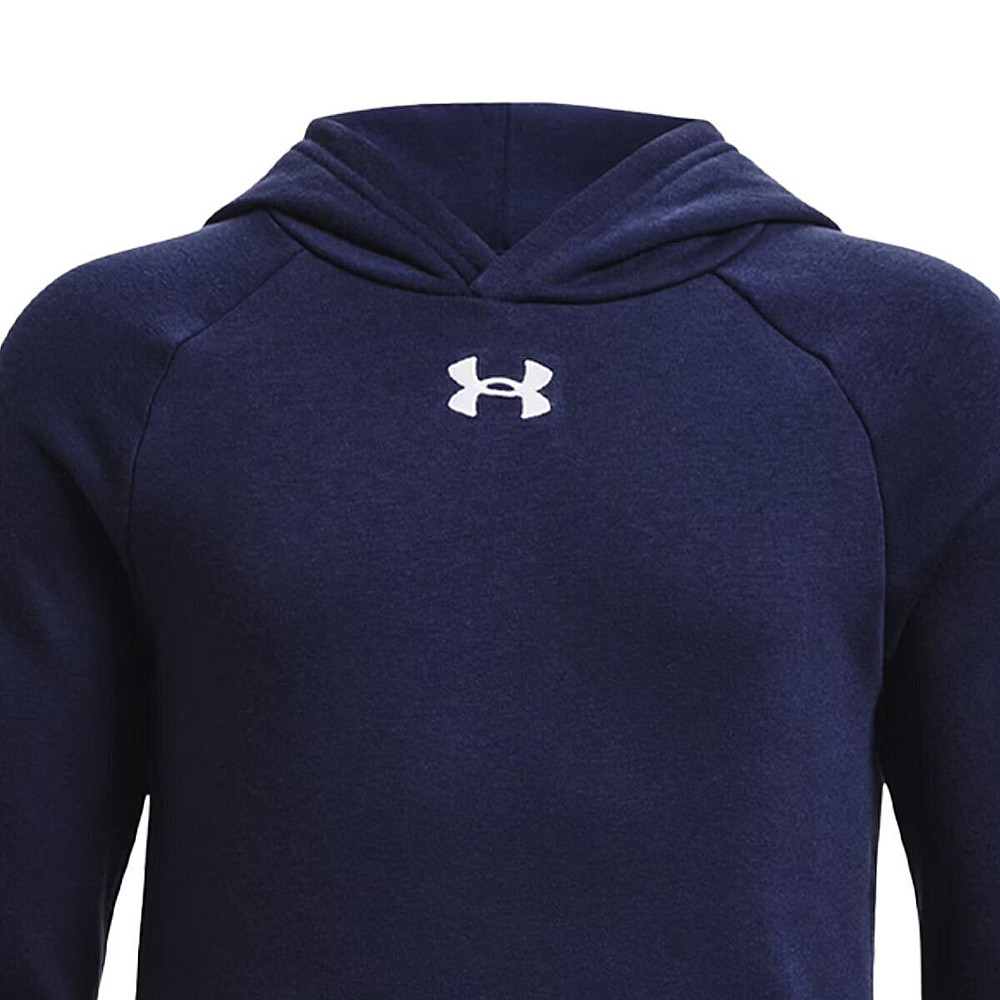 Under Armour Fleece Παιδικό Φούτερ με Κουκούλα και Τσέπες Μπλε Rival 1379792-410
