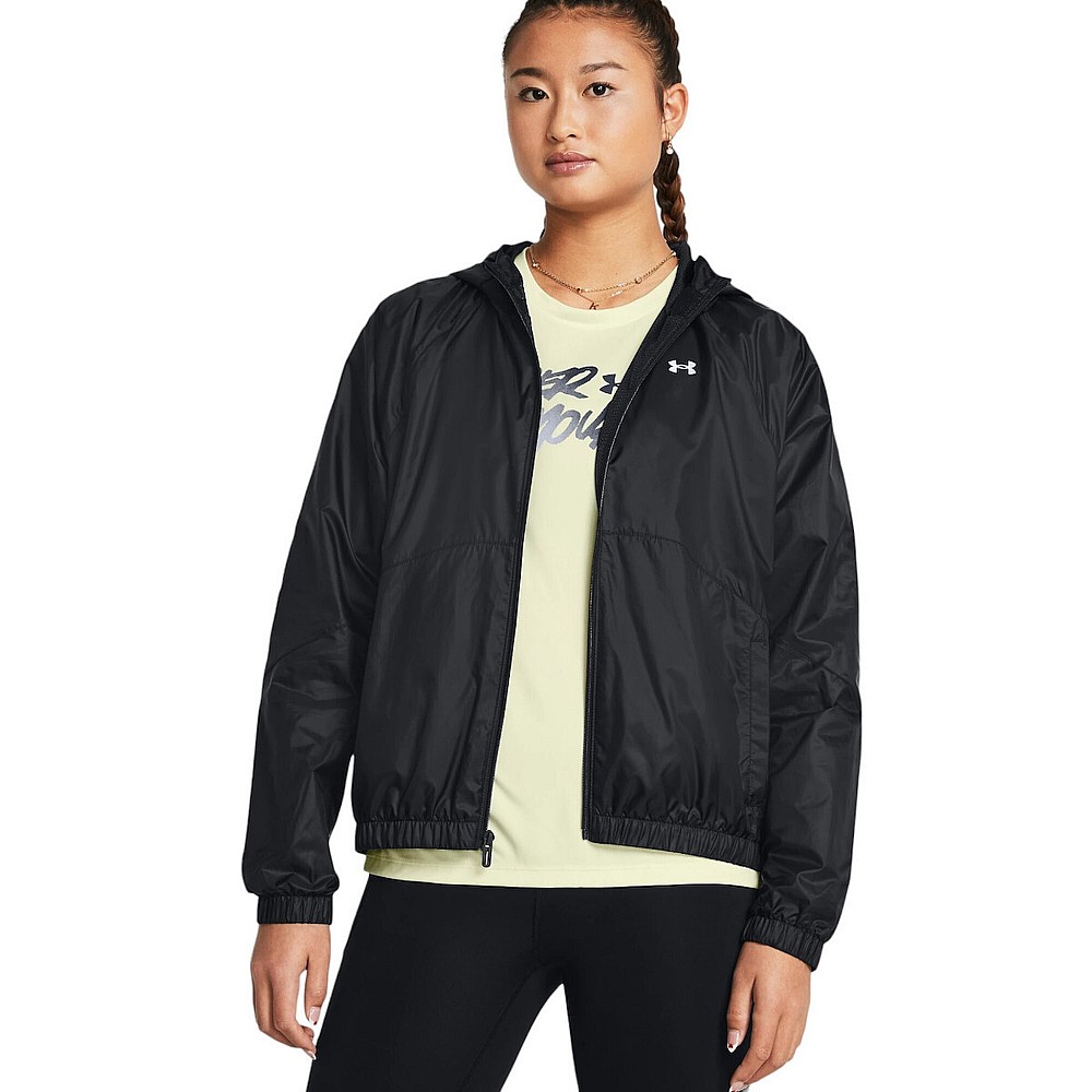 Under Armour Γυναικείο Μπουφάν Running Αντιανεμικό Black/white 1382698-001