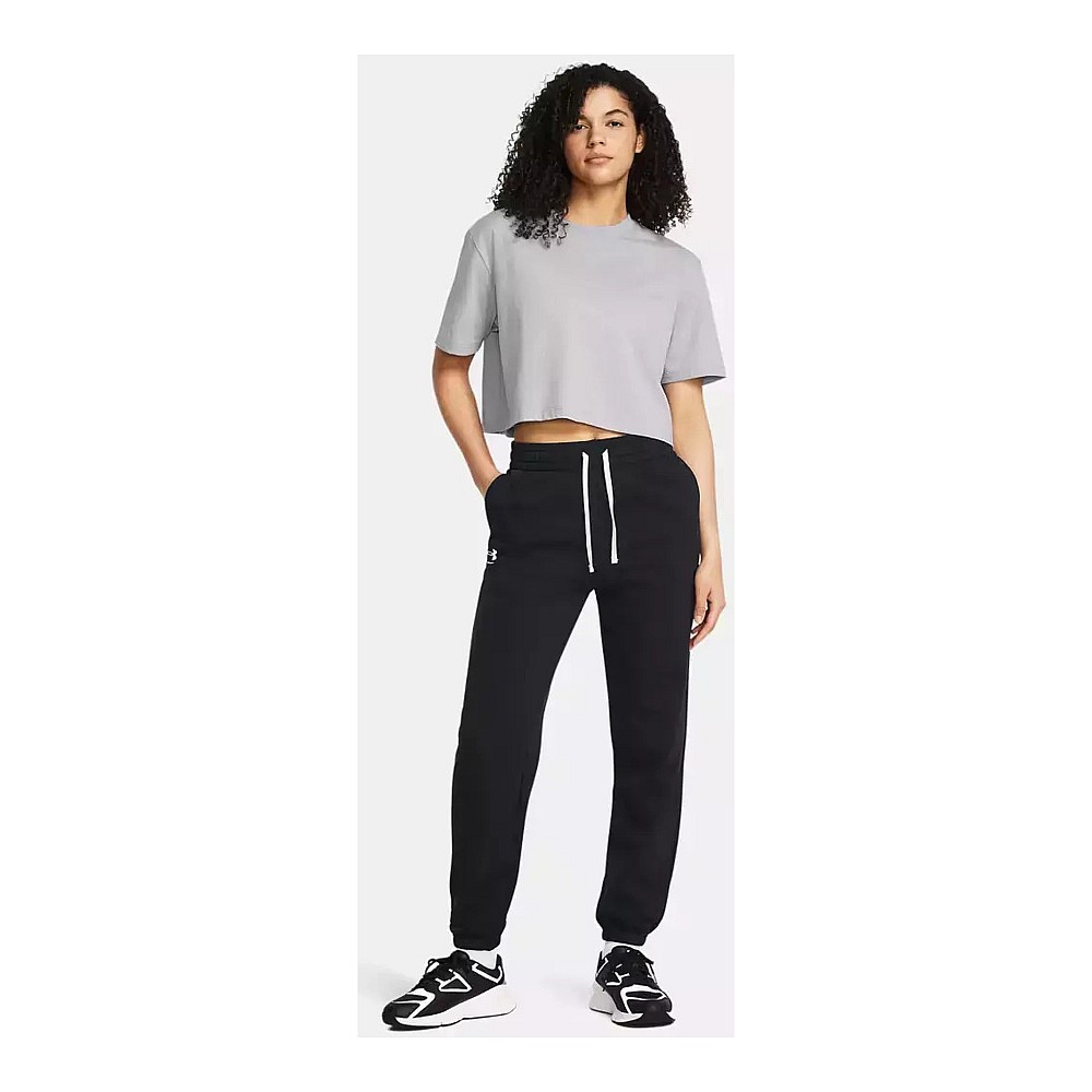 Under Armour Rival Terry Παντελόνι Φόρμας με Λάστιχο Μαύρο 1382735-002