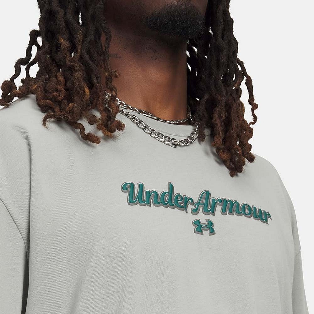 Under Armour Heavyweight Wordmark Αθλητικό T-shirt Γκρι 6009266-069