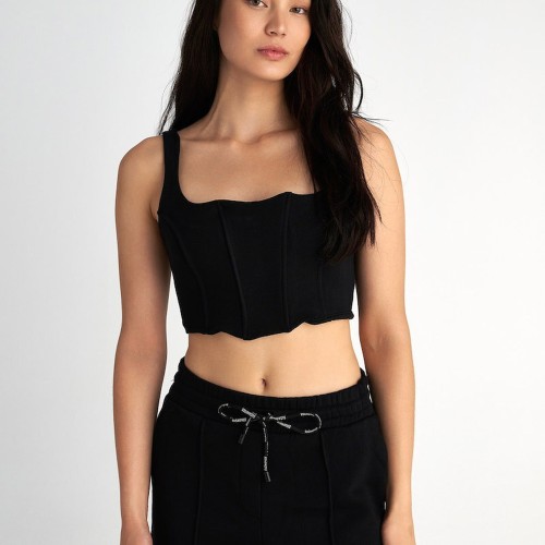 Γυναικείο Αμάνικο Crop Top με Τετράγωνη Λαιμόκοψη SUGARFREE