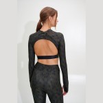 Γυναικεία Μπλούζα Crop με Μακριά Μανίκια και Print SUGARFREE