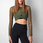 Γυναικείο Crop Top με Διαφάνεια και Ντραπέ Λεπτομέρεια SUGARFREE