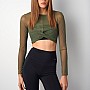 Γυναικείο Crop Top με Διαφάνεια και Ντραπέ Λεπτομέρεια SUGARFREE