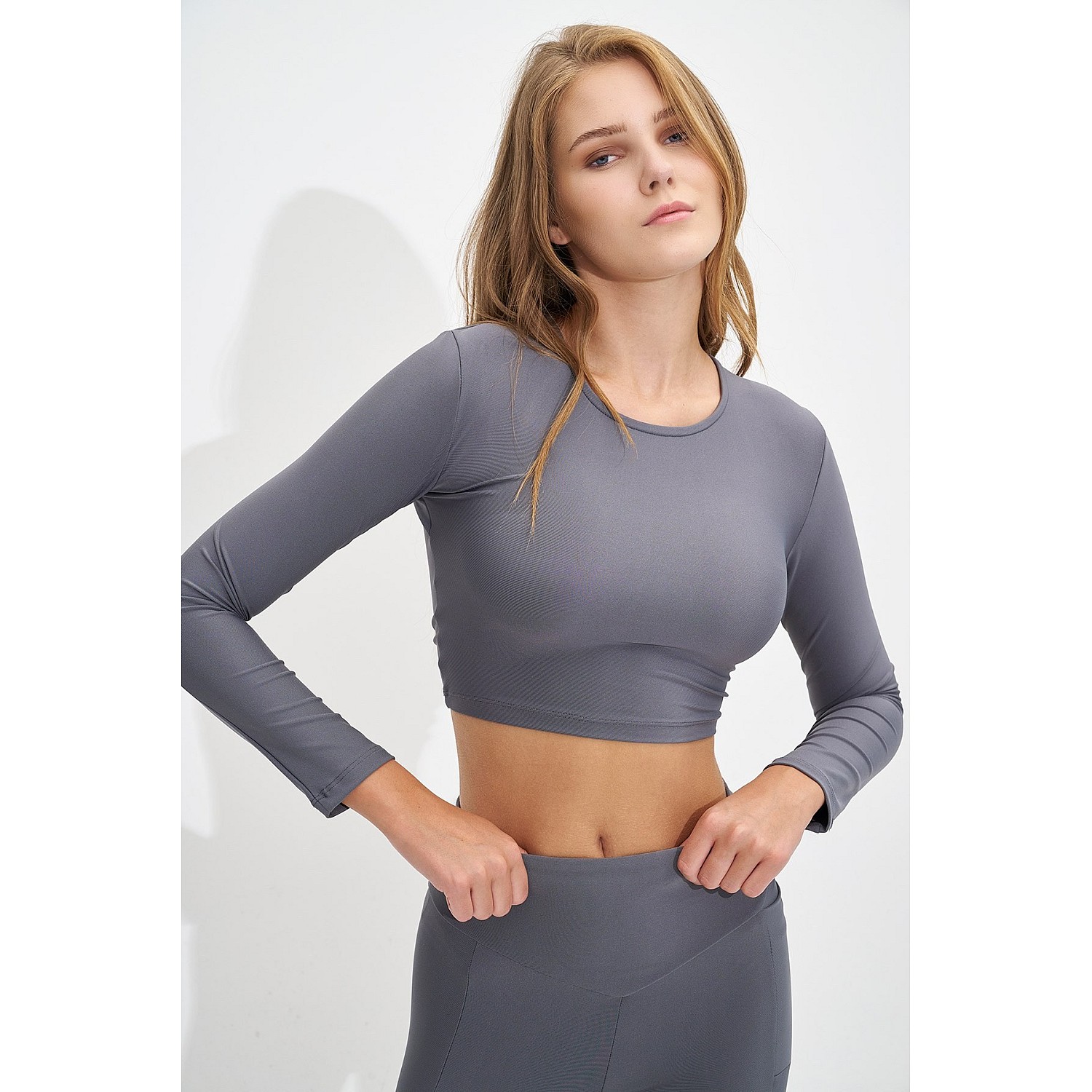 Γυναικείο Εφαρμοστό Μακρυμάνικο Crop Top SUGARFREE