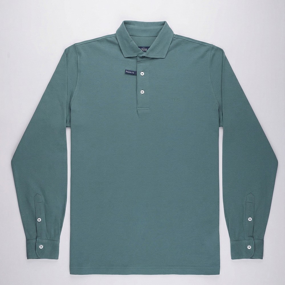 Unisex Πόλο Μπλούζα Μακρυμάνικη 100% Βαμβακερή TWILL