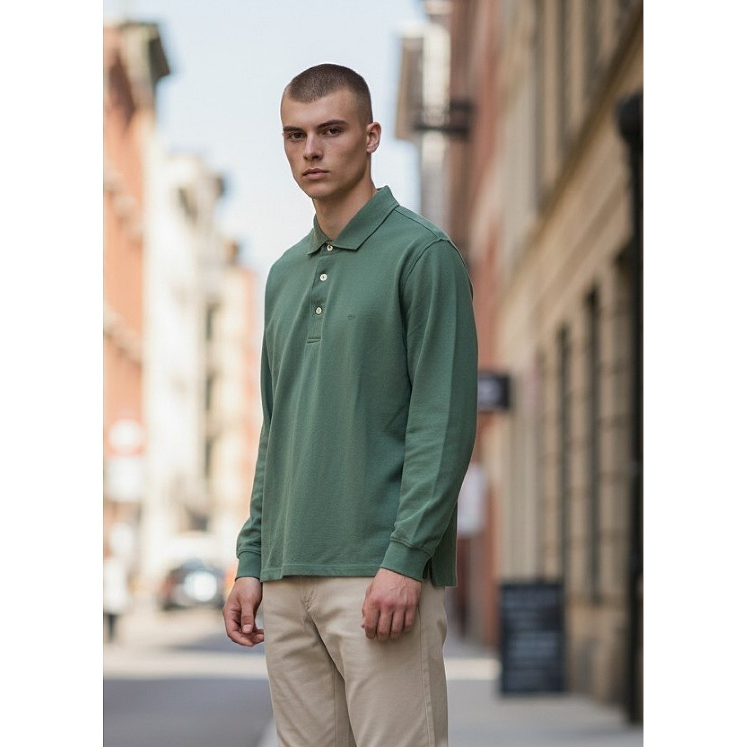 Unisex Πόλο Μπλούζα Μακρυμάνικη 100% Βαμβακερή TWILL
