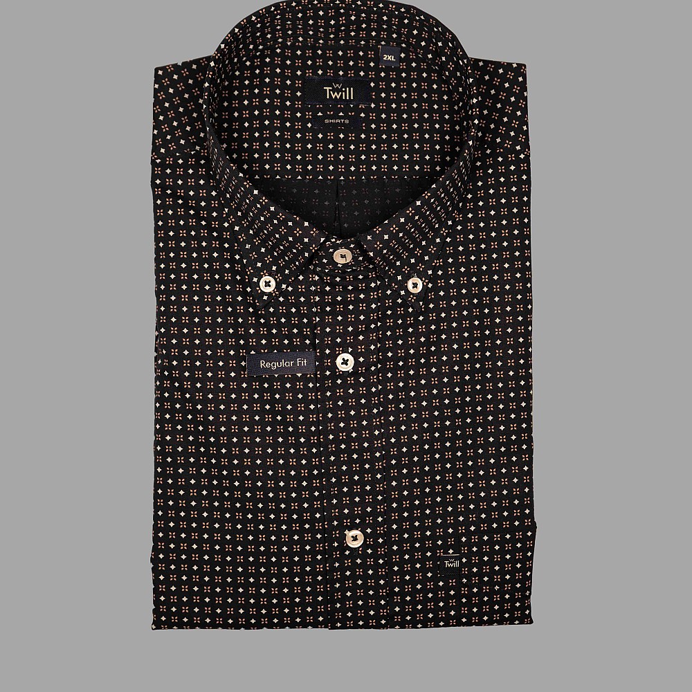 Unisex Sport Πουκάμισο με Print Κοντομάνικο TWILL