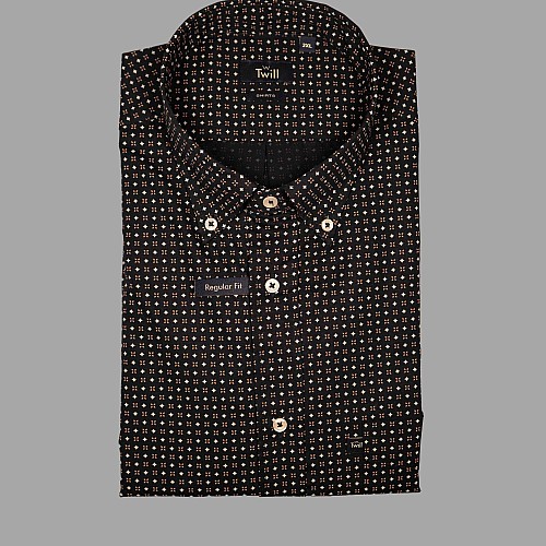Unisex Sport Πουκάμισο με Print Κοντομάνικο TWILL
