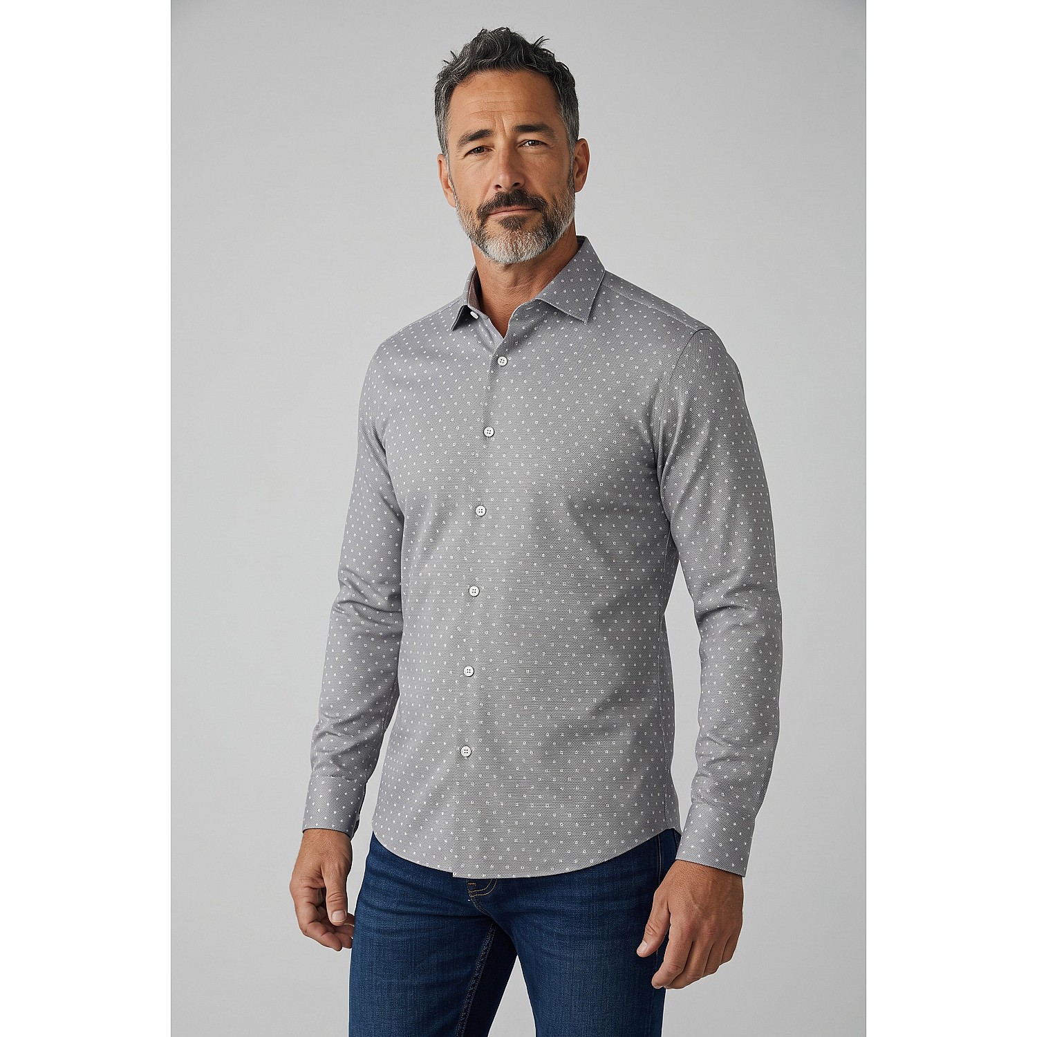 Unisex Πουκάμισο Μακρυμάνικο με Print Slim Fit TWILL