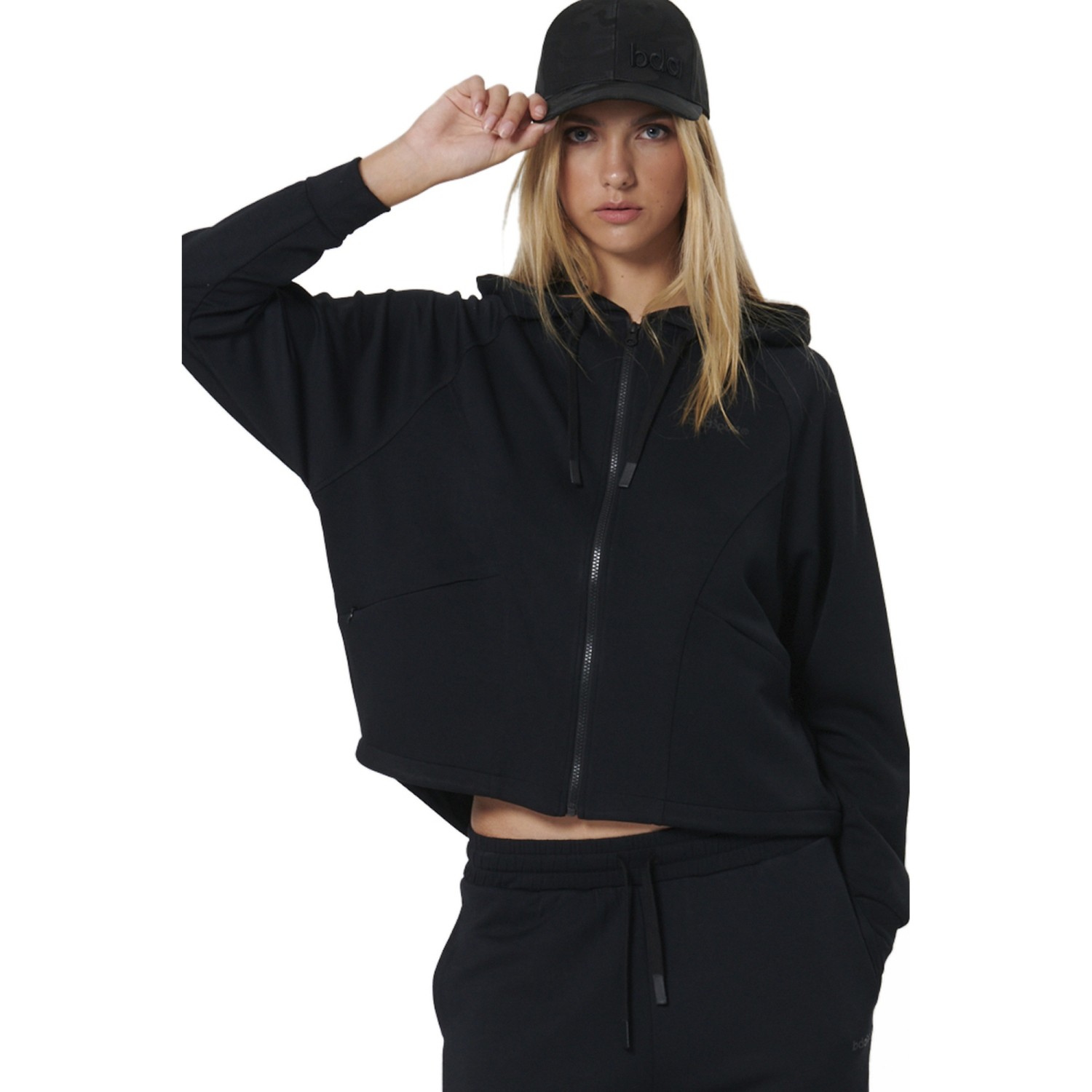 Unisex Boxy Ζακέτα Φούτερ με Κουκούλα BODY ACTION