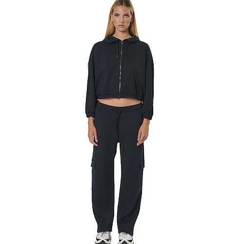 Unisex Cropped Ζακέτα Φούτερ με Κουκούλα BODY ACTION
