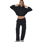Unisex Cropped Ζακέτα Φούτερ με Κουκούλα BODY ACTION