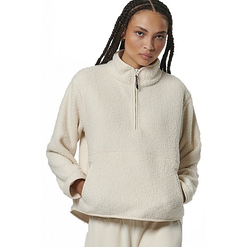WOMEN'S OVERSIZE BOUCLE-FLEECE HALF-ZIP
