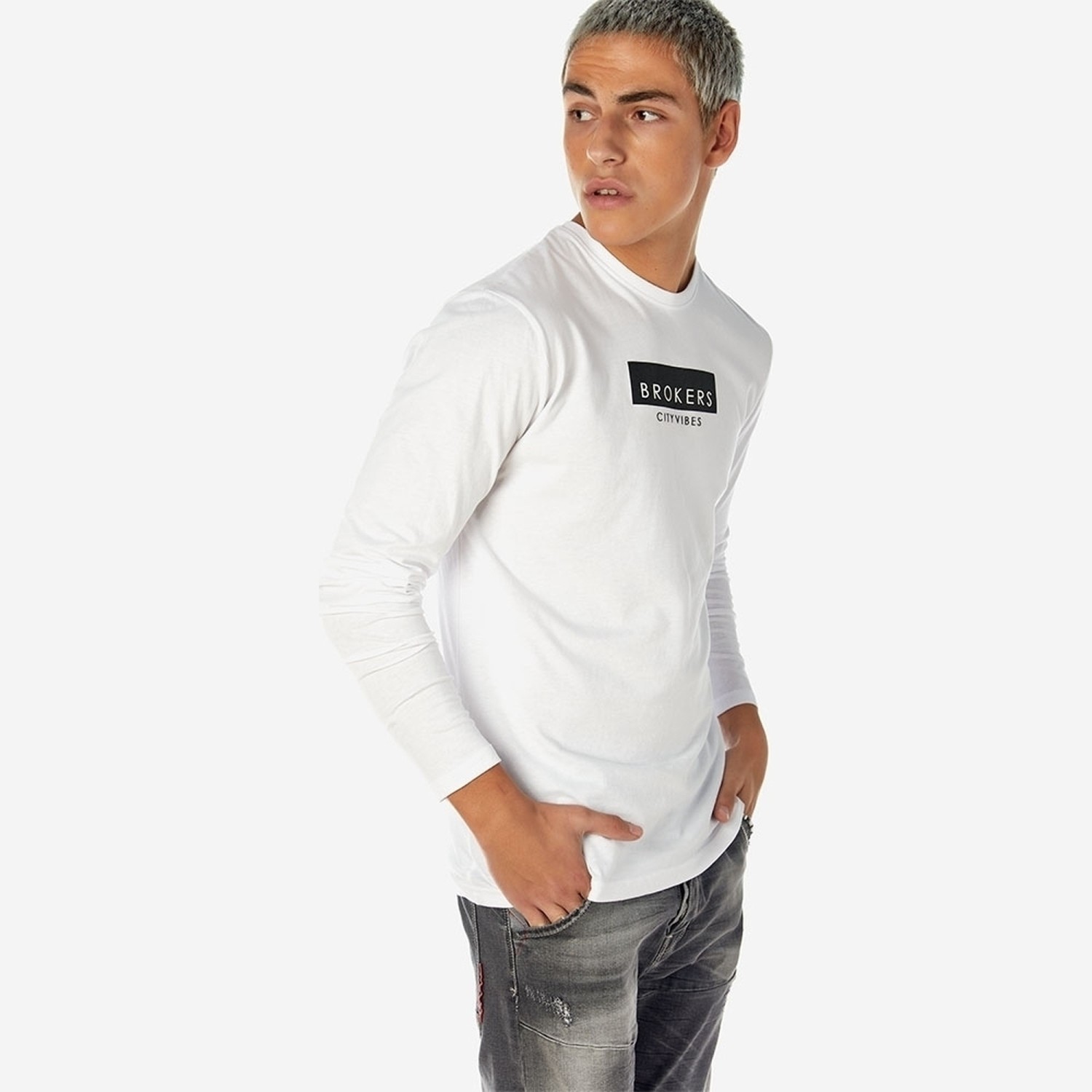 Unisex Μακρυμάνικη Μπλούζα Βαμβακερή με Λογότυπο BROKERS Unisex Μακρυμάνικη Μπλούζα Βαμβακερή με Λογότυπο BROKERS