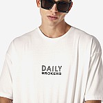 Unisex Oversized T-shirt με Κέντημα Λογότυπου BROKERS