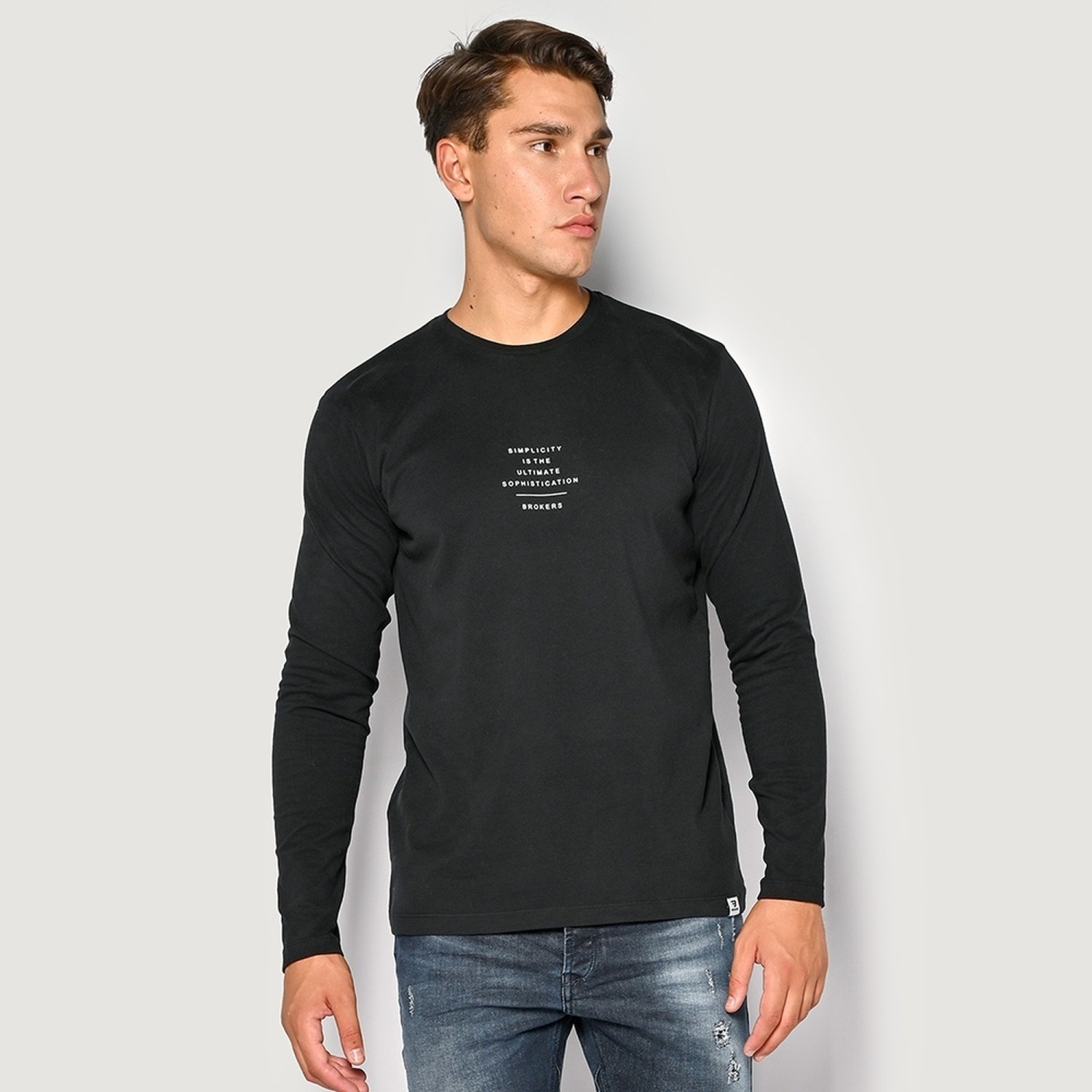 Unisex Μακρυμάνικο T-shirt με Τύπωμα BROKERS