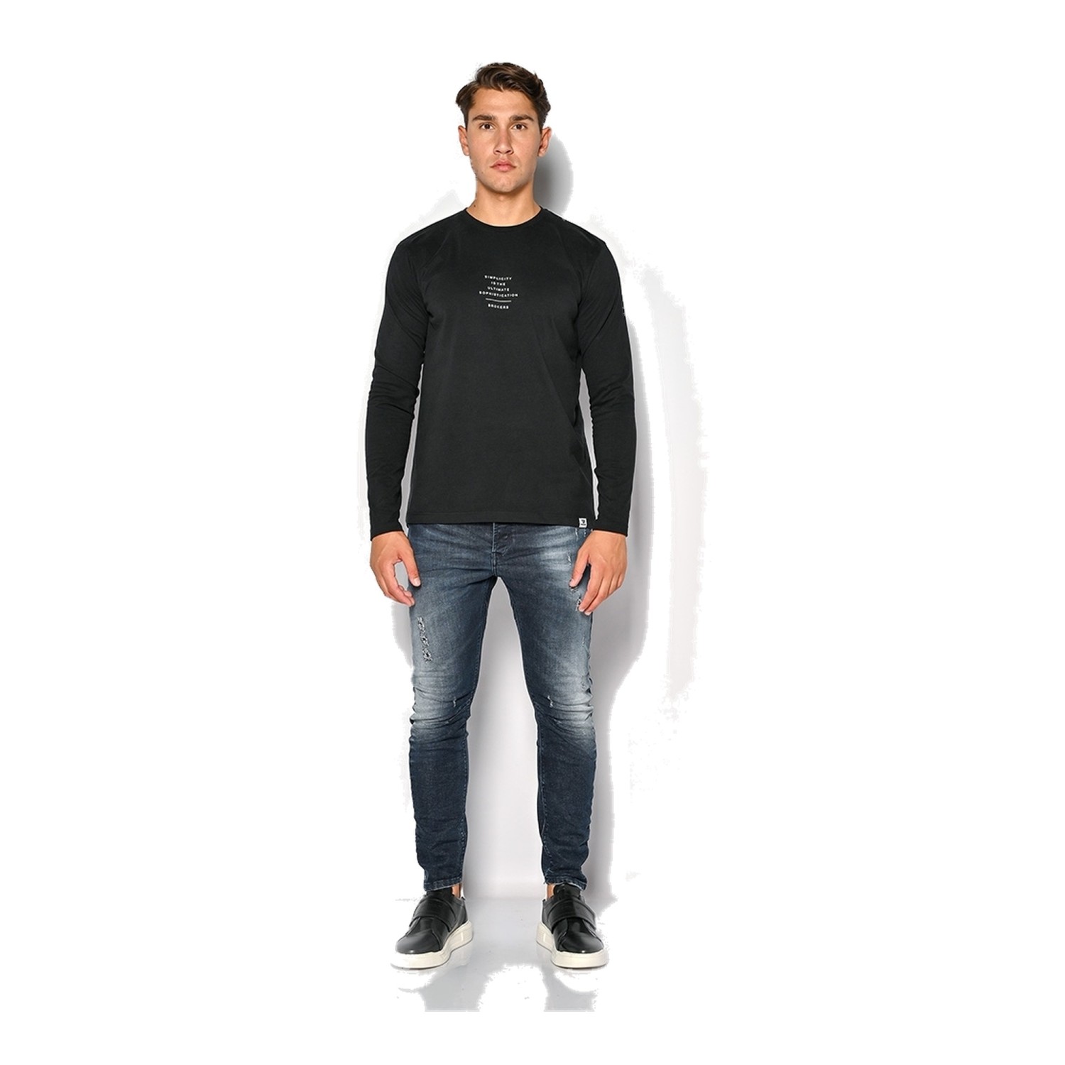 Unisex Μακρυμάνικο T-shirt με Τύπωμα BROKERS