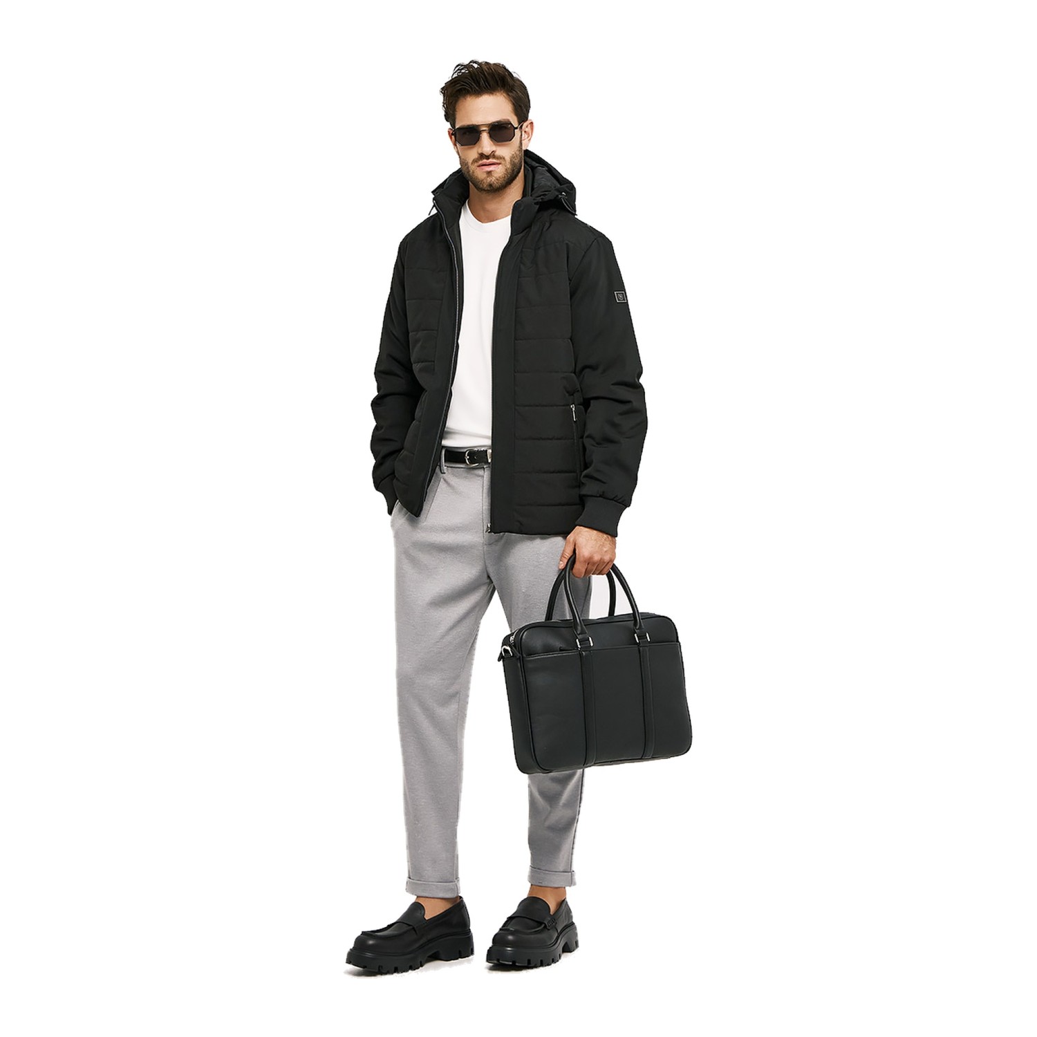 Unisex Καπιτονέ Μπουφάν με Κουκούλα και Φερμουάρ SOGO Unisex Καπιτονέ Μπουφάν με Κουκούλα και Φερμουάρ SOGO