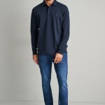 Unisex Μακρυμάνικη Μπλούζα Πόλο NAVY & GREEN