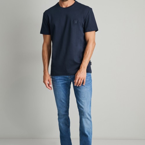 Unisex Μπλούζα Λαιμόκοψη με Λογότυπο NAVY & GREEN