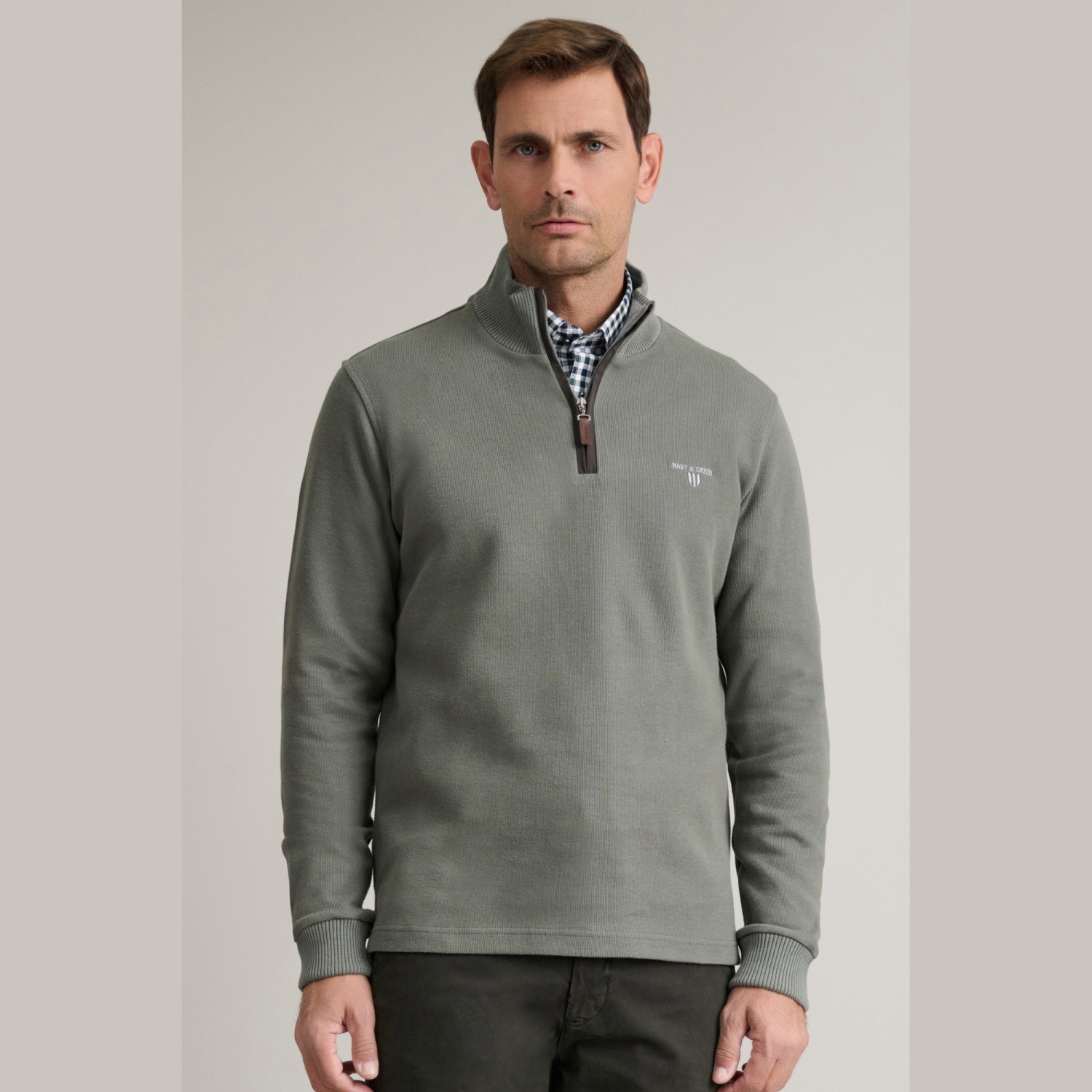 Unisex Μπλούζα Λουπέτο με Φερμουάρ NAVY & GREEN Unisex Μπλούζα Λουπέτο με Φερμουάρ NAVY & GREEN