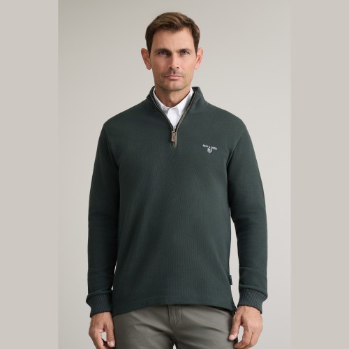 Unisex Μπλούζα Λουπέτο με Φερμουάρ NAVY & GREEN