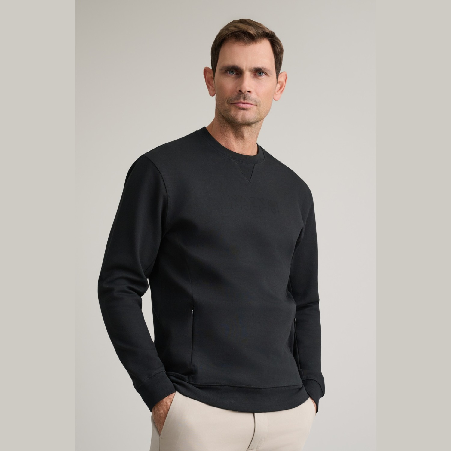 Unisex Μπλούζα Φούτερ με Λαιμόκοψη NAVY & GREEN