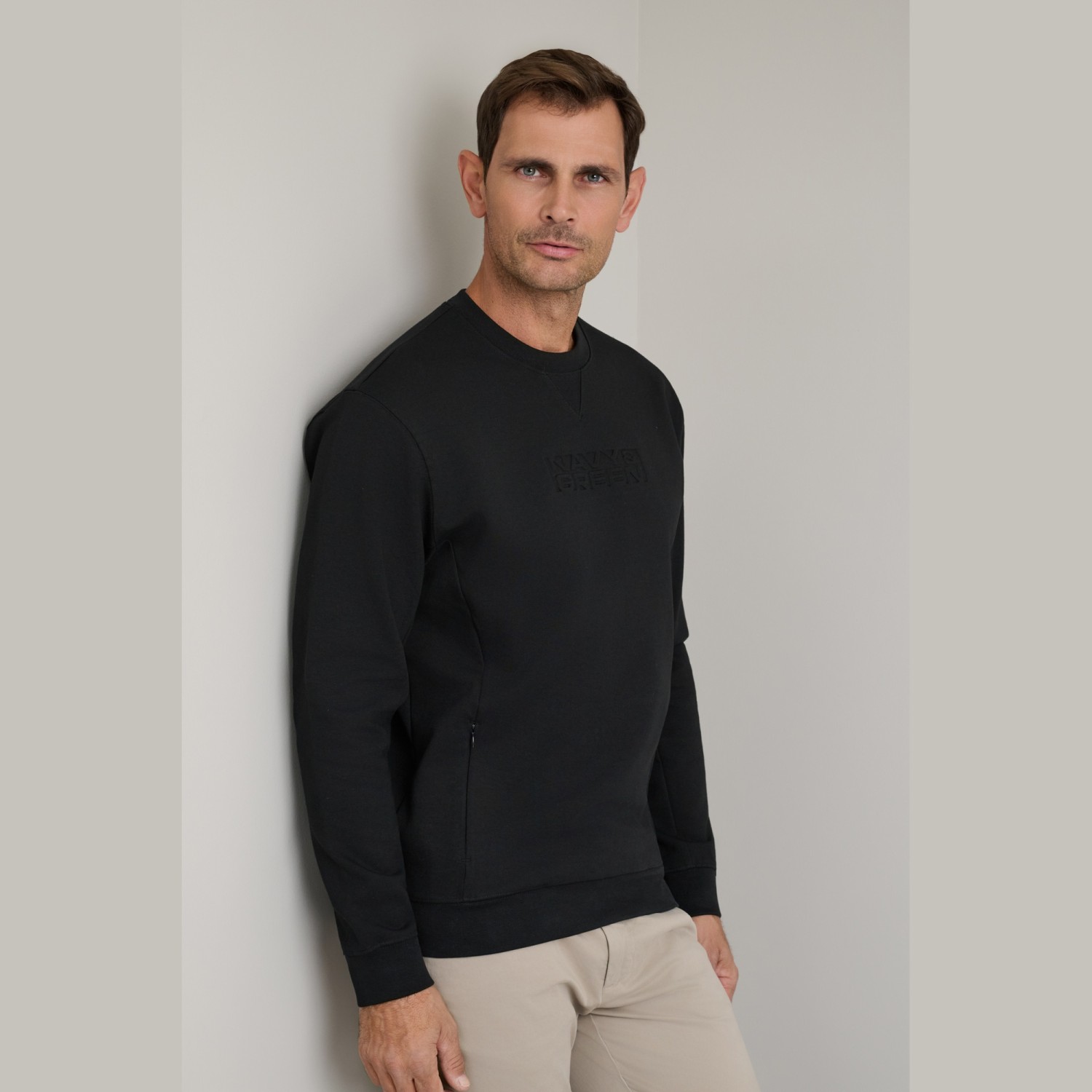 Unisex Μπλούζα Φούτερ με Λαιμόκοψη NAVY & GREEN
