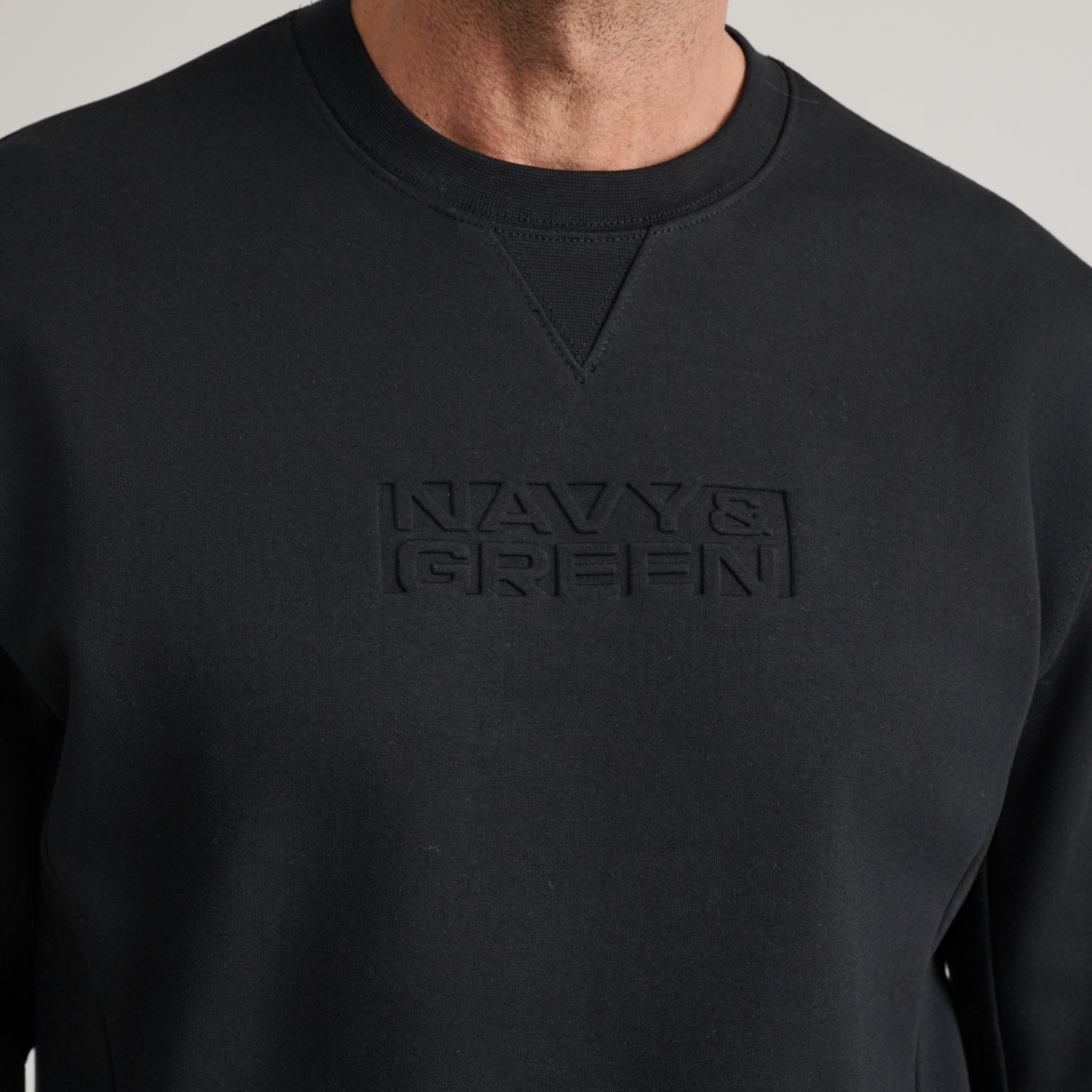 Unisex Μπλούζα Φούτερ με Λαιμόκοψη NAVY & GREEN