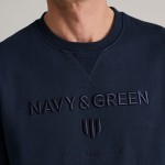 Unisex Μπλούζα Φούτερ με Λαιμόκοψη NAVY & GREEN