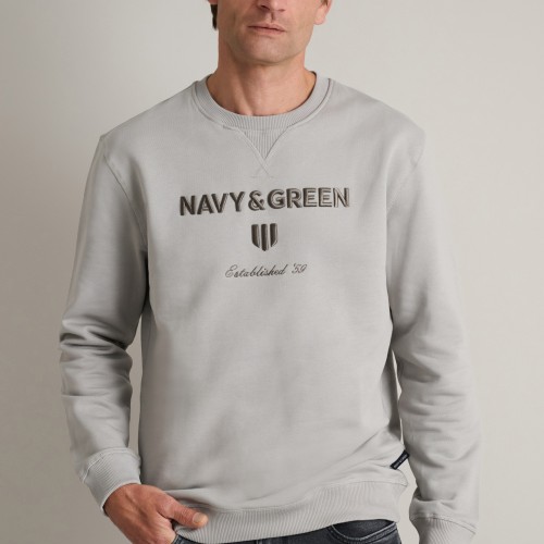 Unisex Μπλούζα Φούτερ με Λαιμόκοψη NAVY & GREEN